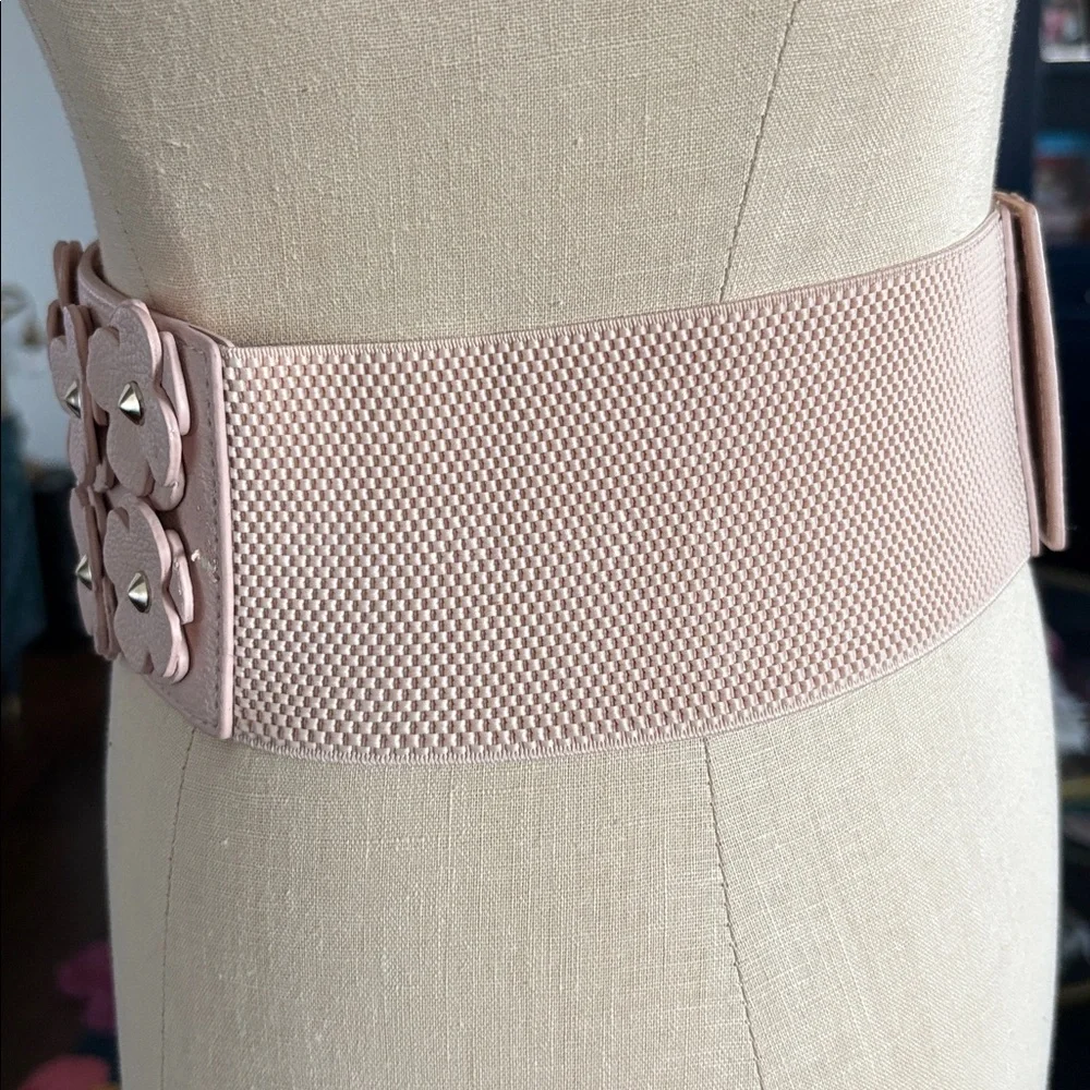 Aldo light Pink Floral Rosette Studded Belt size S - Picture 2 of 5